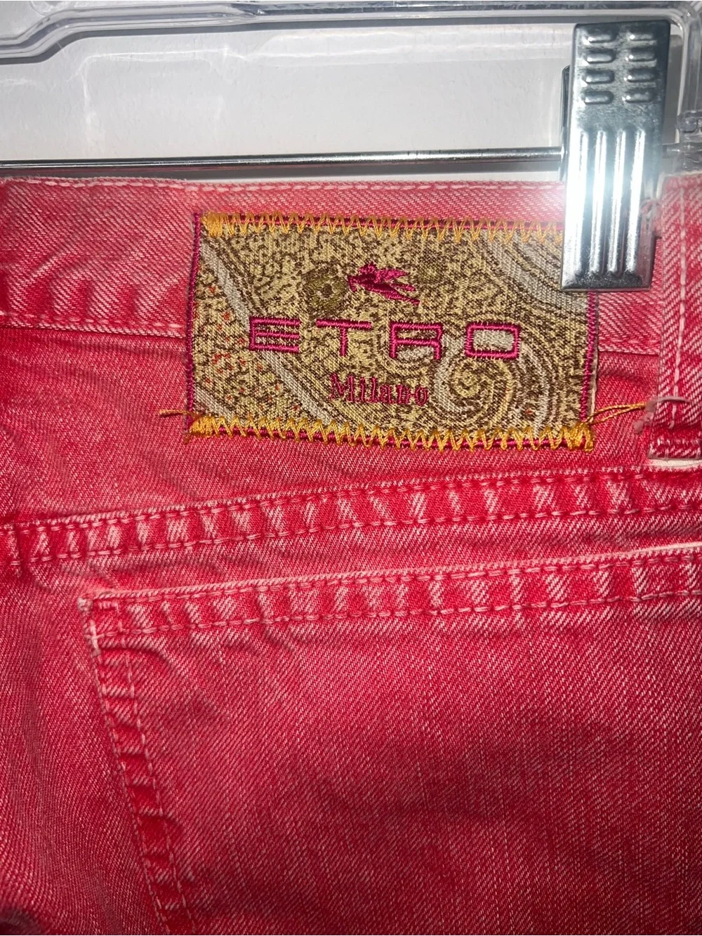 Etro Milano Straight-Leg Women’s Jeans in Faded Red